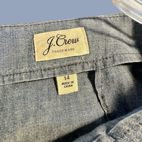J. Crew ‘Cotton Ruffle Front Pencil Skirt’ in Chambray Blue Size 14 - Picture 5 of 16